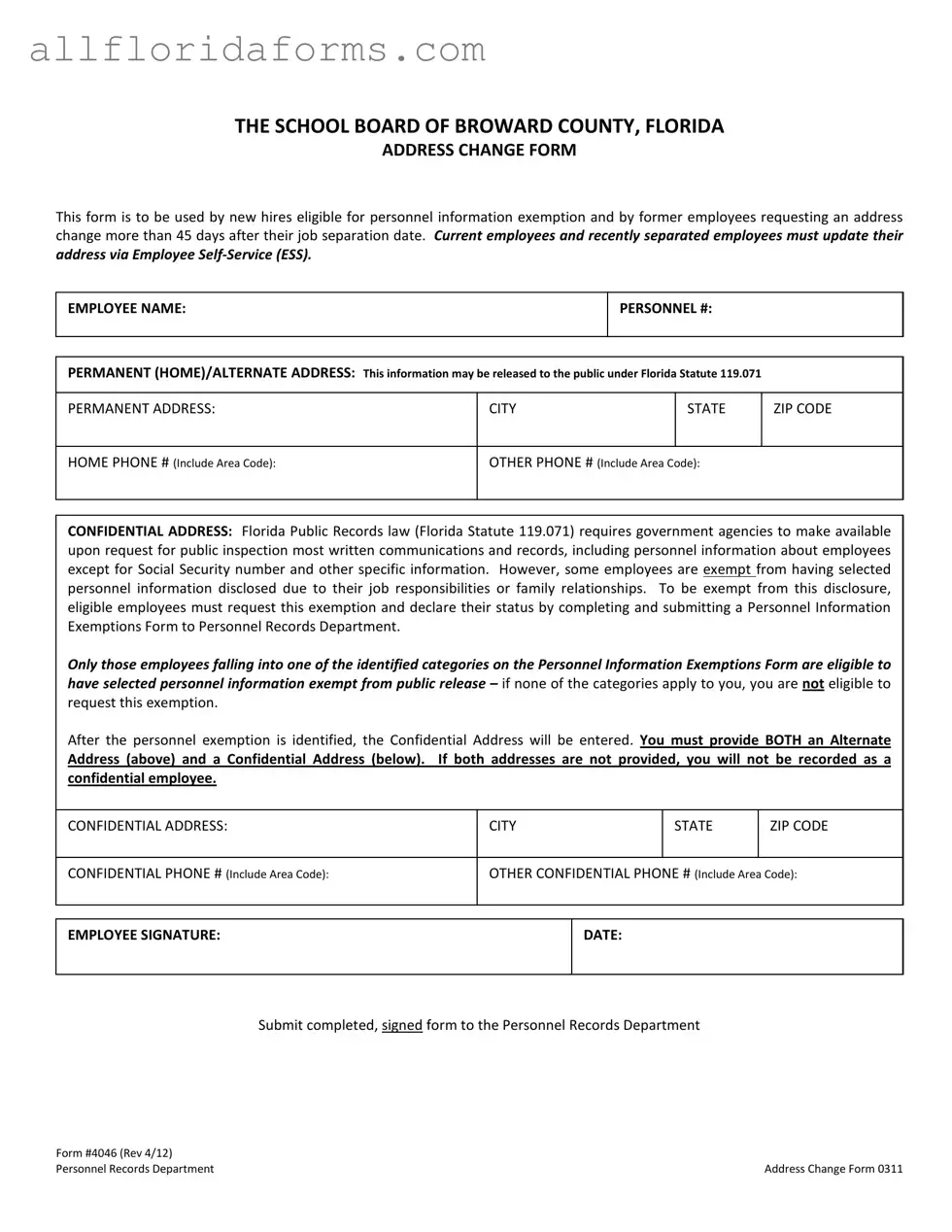 Florida 4046 Form in PDF