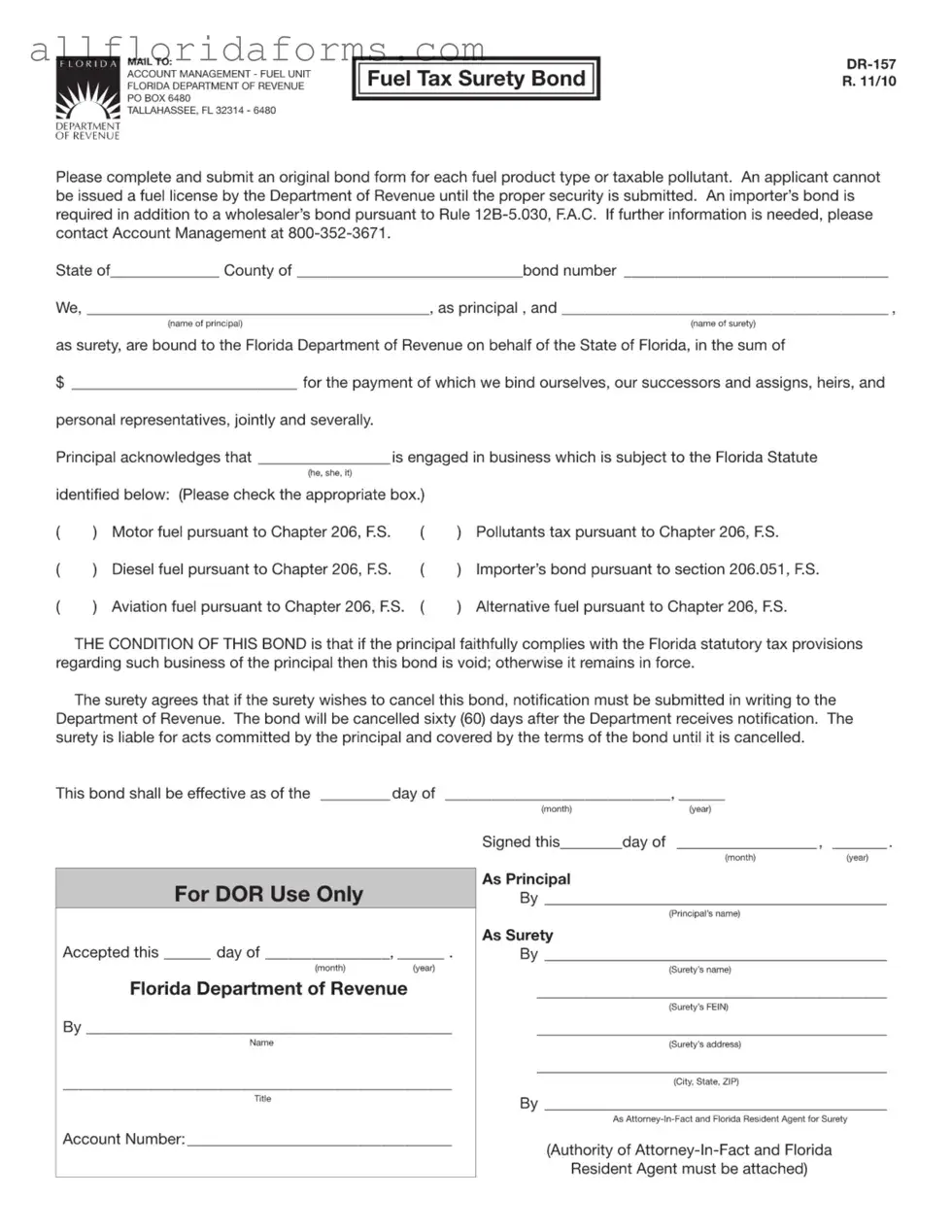 Florida Dr 157 Form in PDF