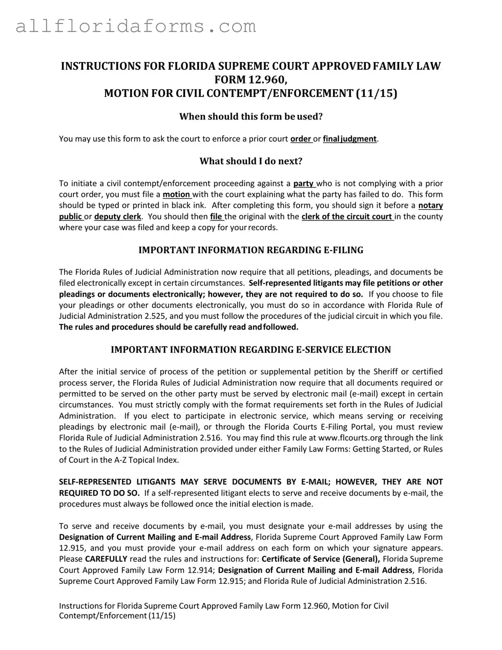Florida Motion Form in PDF