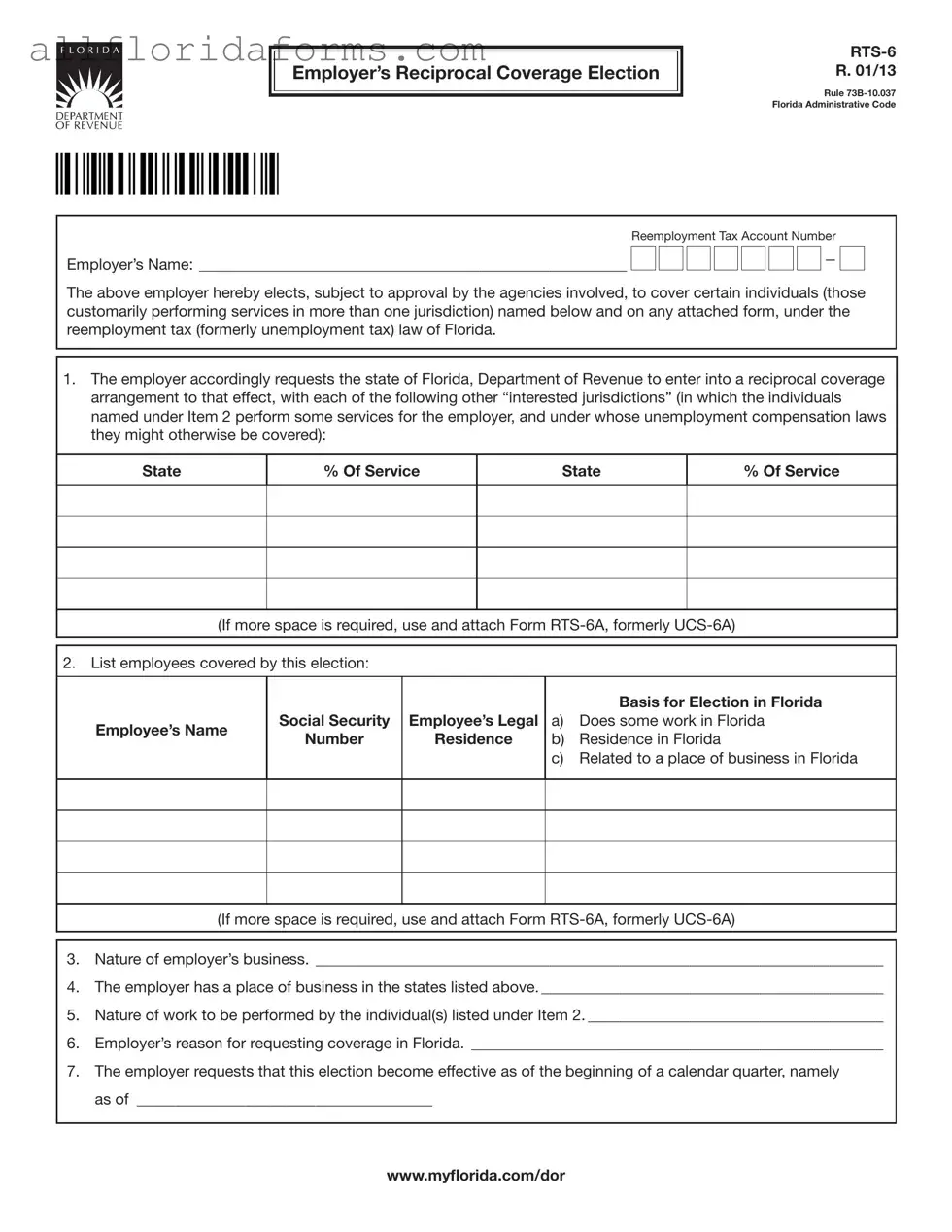 Florida Rts 6 Form in PDF