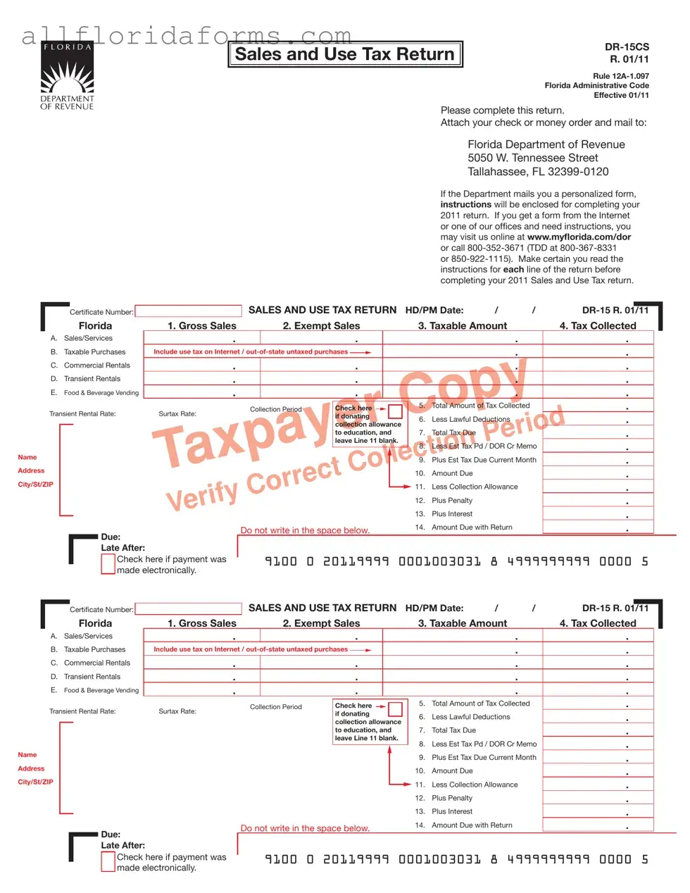 Florida Sales Tax Form in PDF