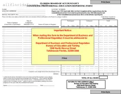 Cpe Reporting Florida Form in PDF