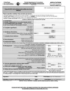 Department Of Corrections Visitation Florida Form in PDF