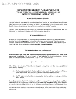 Florida Addendum To Income Form in PDF