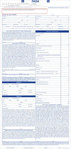 Florida Buyers Order Form in PDF
