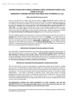 Florida Emergency Form in PDF