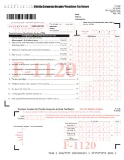 Florida F 1120 Form in PDF