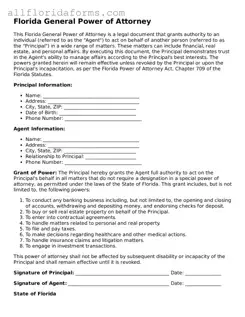 Attorney-Approved  General Power of Attorney Template for Florida