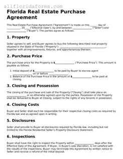 Attorney-Approved  Real Estate Purchase Agreement Template for Florida