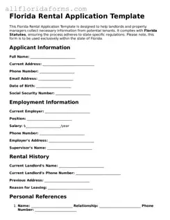 Attorney-Approved  Rental Application Template for Florida