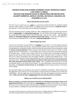 Florida Injunction Form in PDF