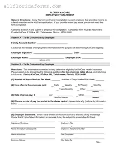 Florida Kidcare Form in PDF