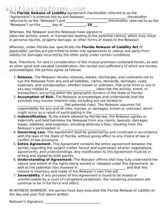 Attorney-Approved  Release of Liability Template for Florida
