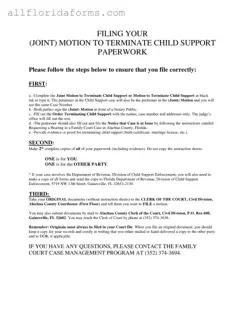 Florida Motion Terminate Income Deduction Order Form in PDF