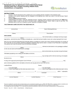 Florida Realtors Residential Lease Form in PDF